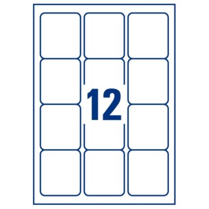 L2012 - ლეიბლი 12-იანი. (63.5X72მმ)